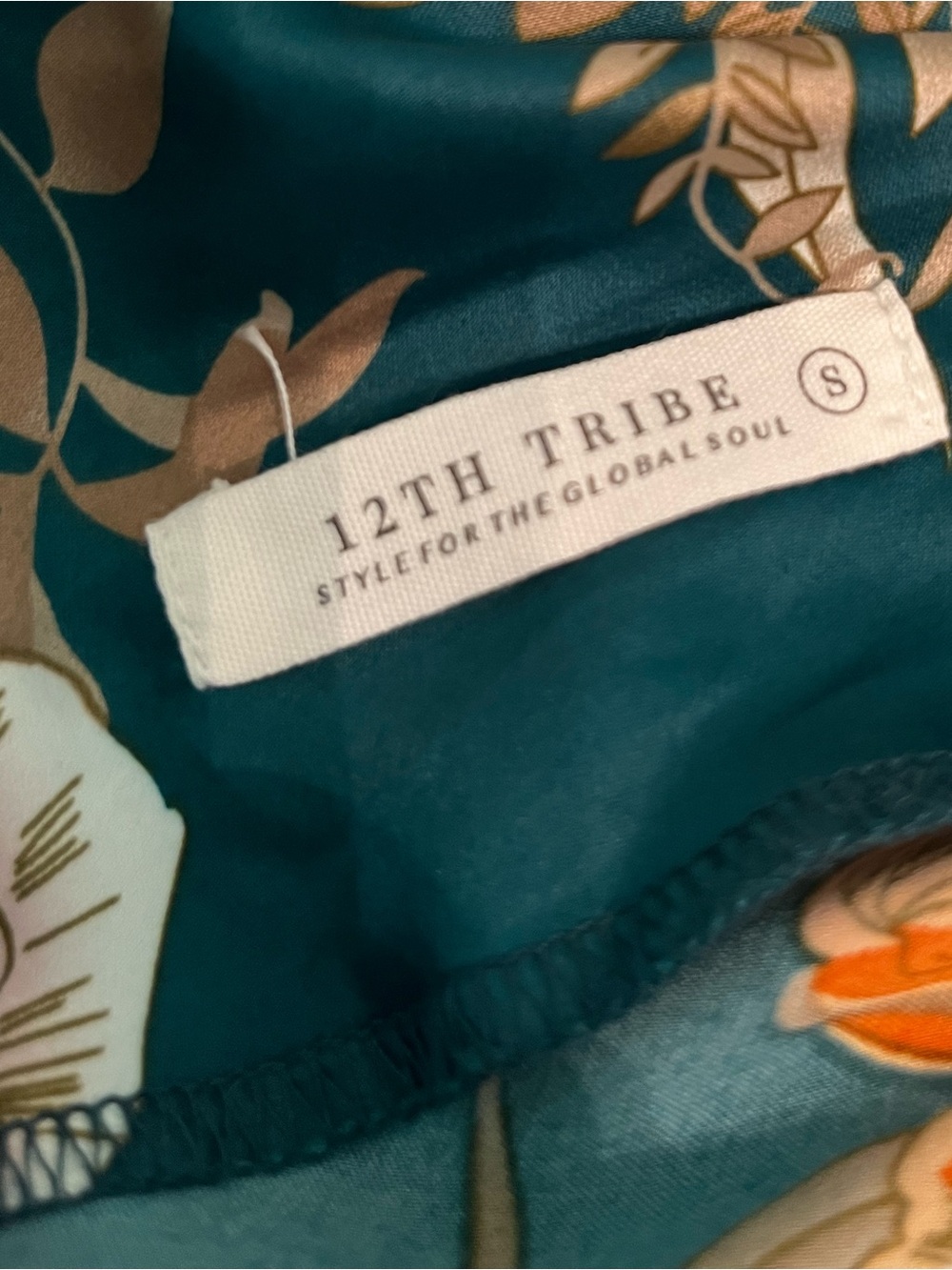 12th Tribe Teal Strapless Floral Maxi Dress - Picture 5 of 5